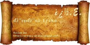 Árpási Erika névjegykártya
